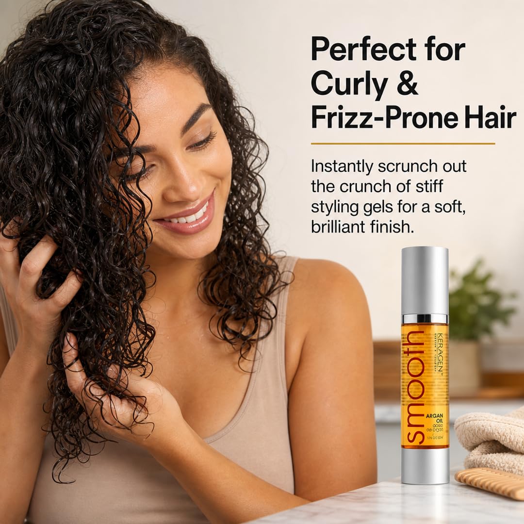 KERAGEN Nourishing Argan Oil Hair Serum for Dry &amp; Damaged Hair