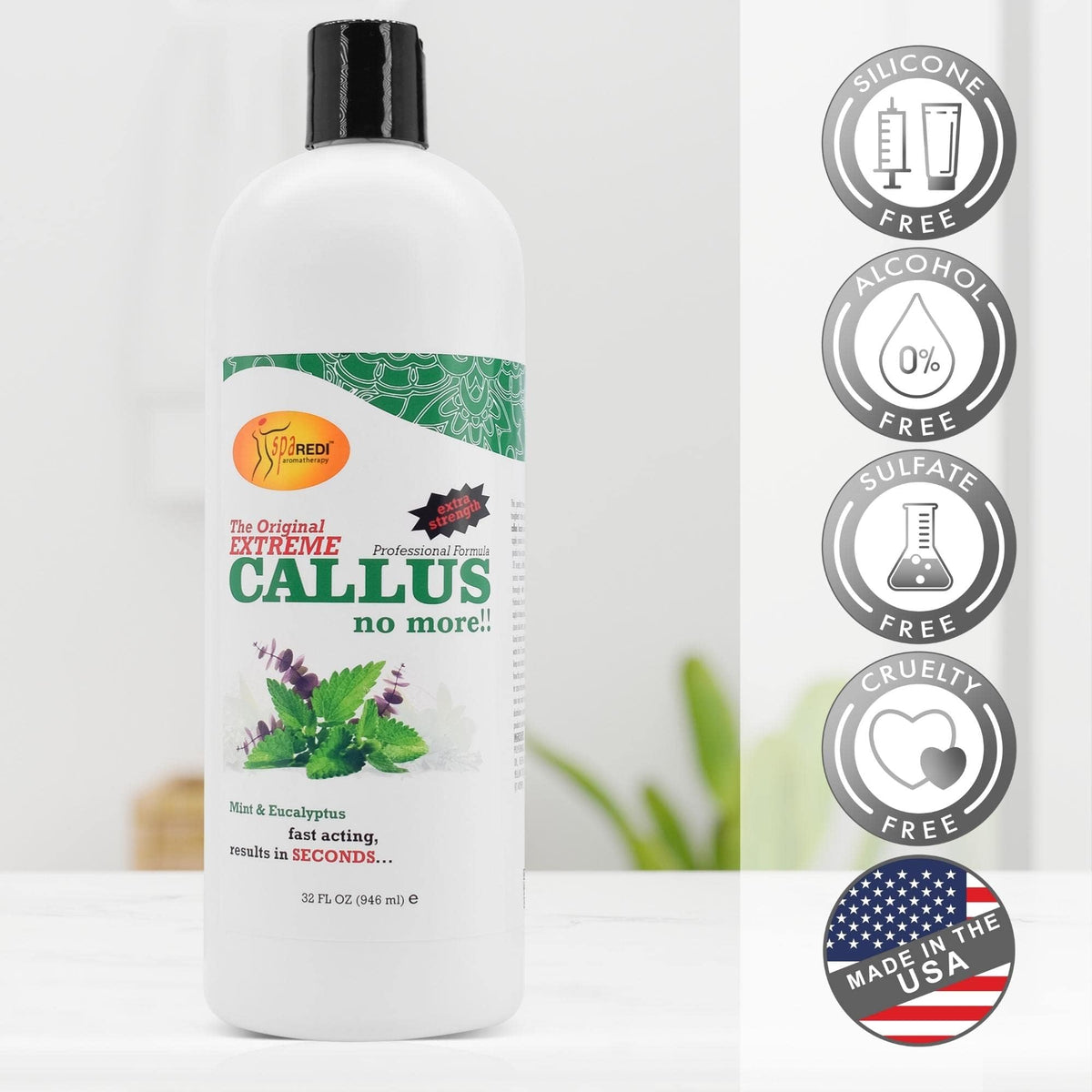SPA REDI Callus Remover Gel - Quickly Removes Tough Calluses &amp; Smooths Cracked Heels