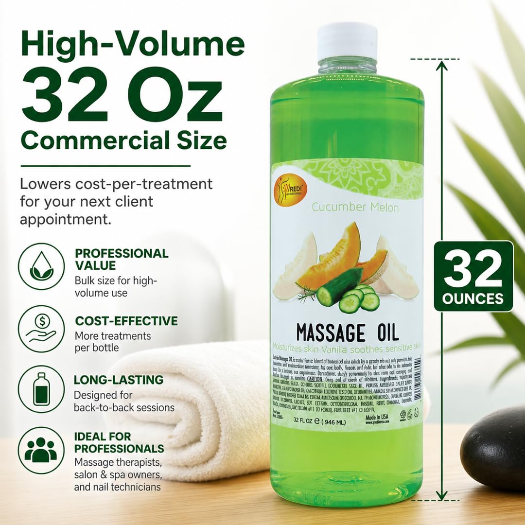 SPA REDI Massage Oil - Soothing Relief for Sore Muscles &amp; Hydrated Skin