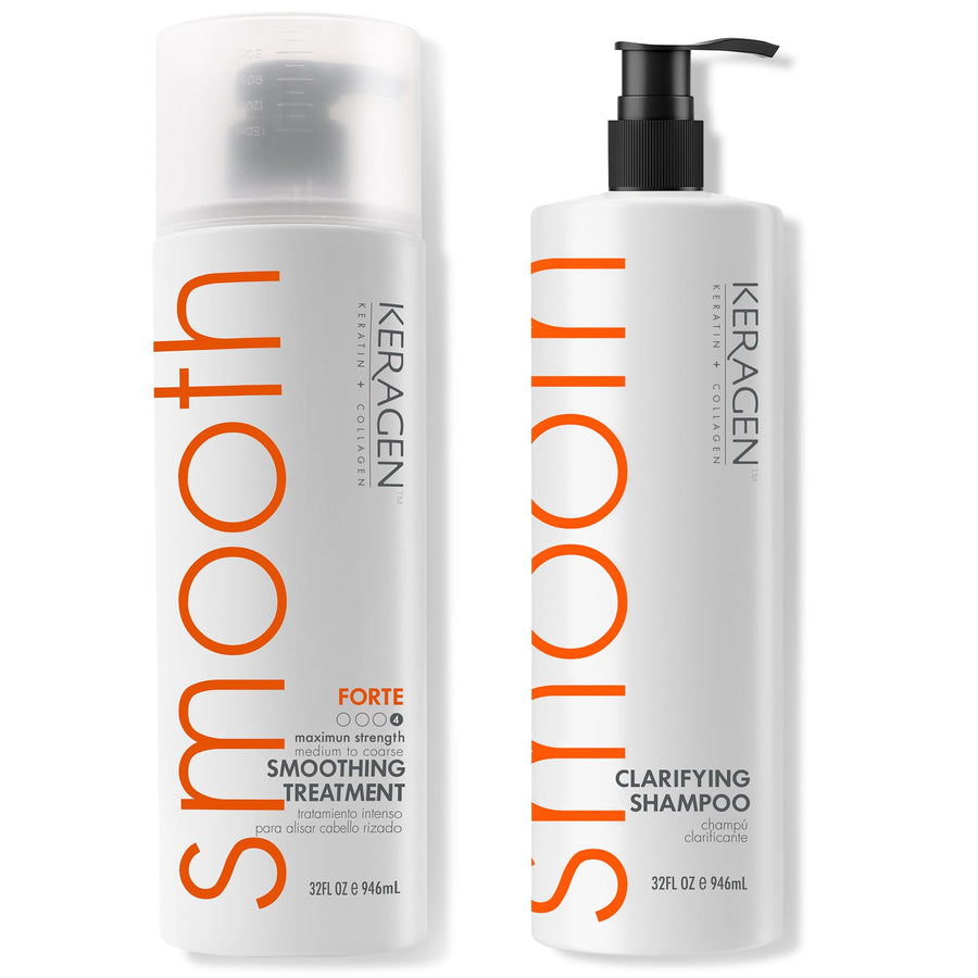 KERAGEN Brazilian Keratin Smoothing Treatment - Professional Frizz Control & Hair Straightening System