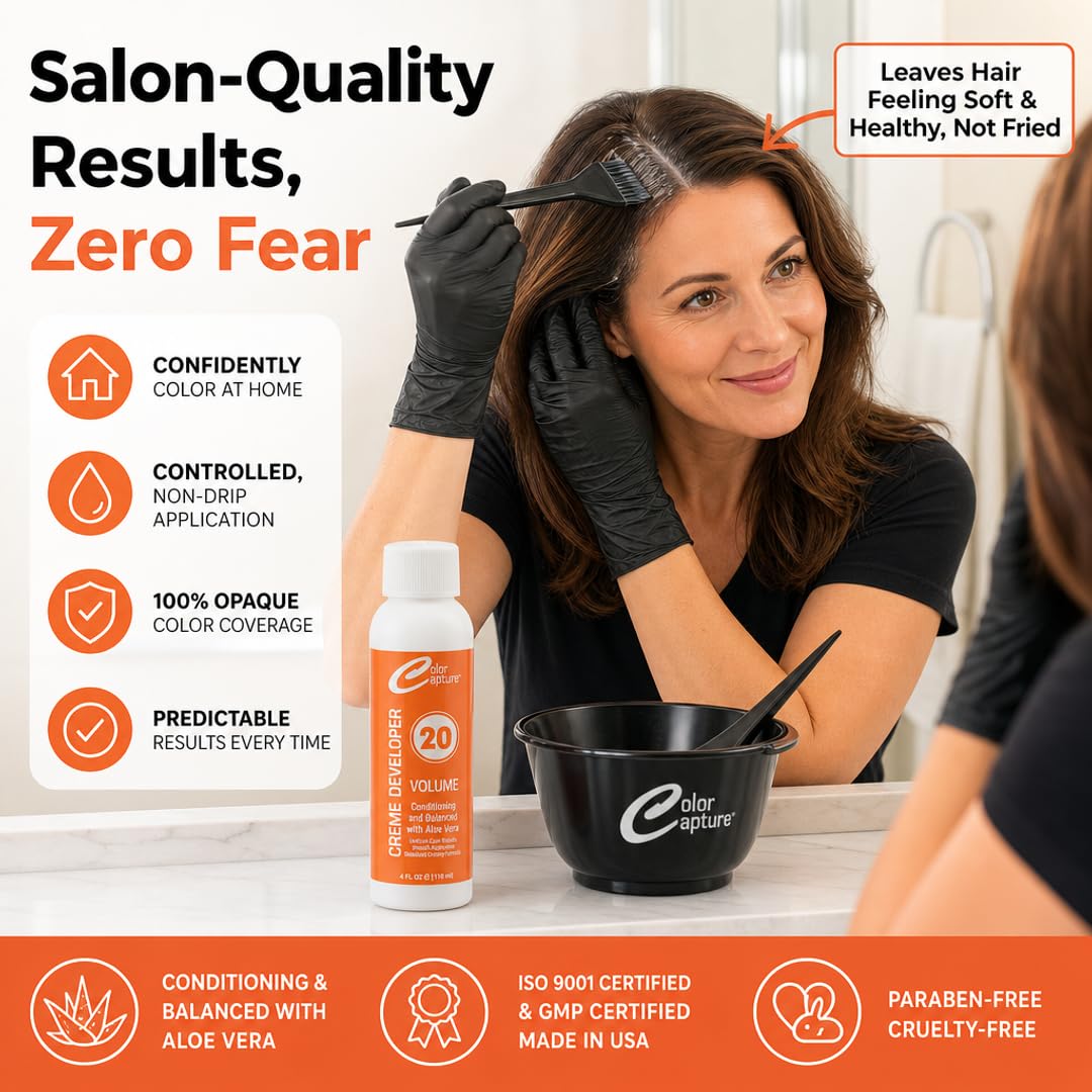 COLOR CAPTURE - Cream Developer, Hair Color Enhancer - Provides Consistent, Vibrant Results for Professional Coloring