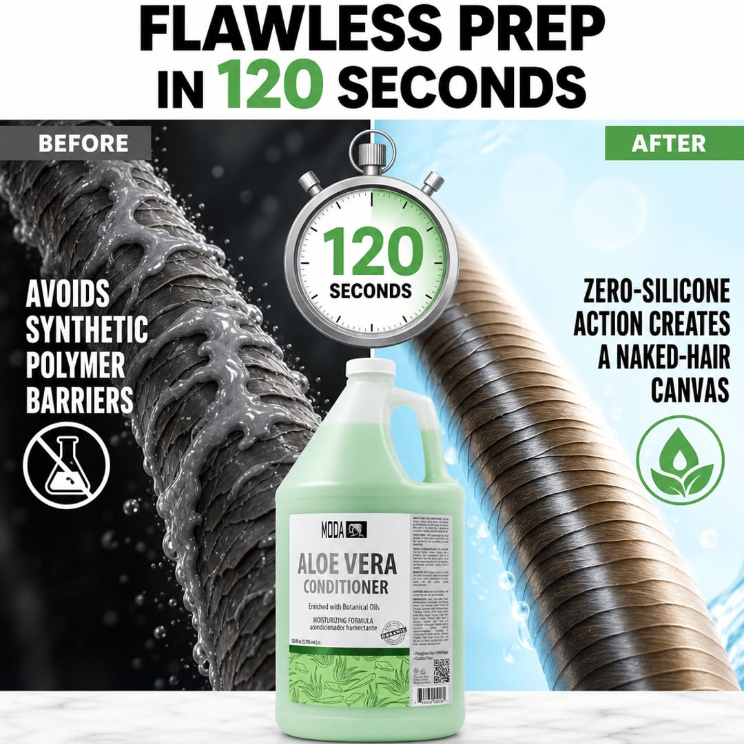 MODA Moisturizing Conditioner for All Hair Types – Professional Treatment – Balsam and Protein Formula – Strengthens, Hydrates, Adds Volume, Restores Shine and Protects Color