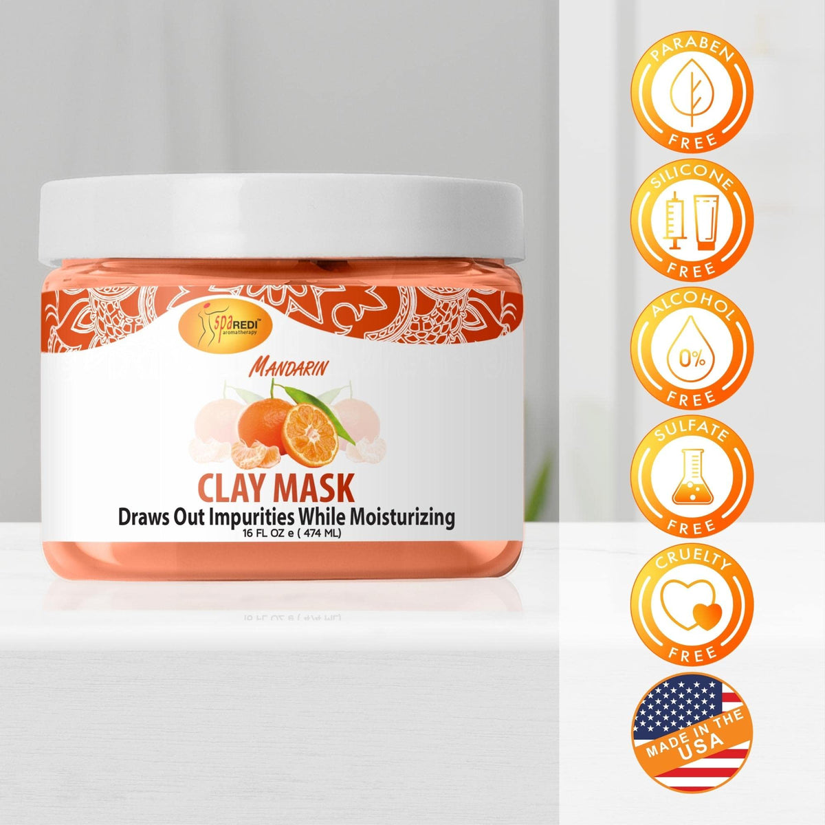 SPA REDI Clay Mask - Detoxifying, Hydrating &amp; Pore Purifying for Body and Pedicure