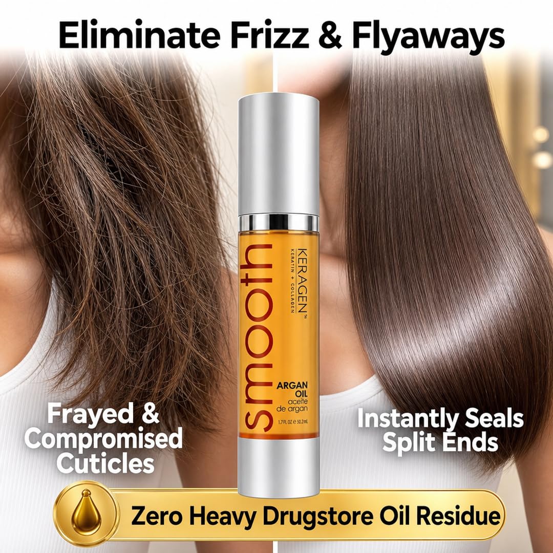 KERAGEN Nourishing Hair Serum 1.7 oz with Argan Oil