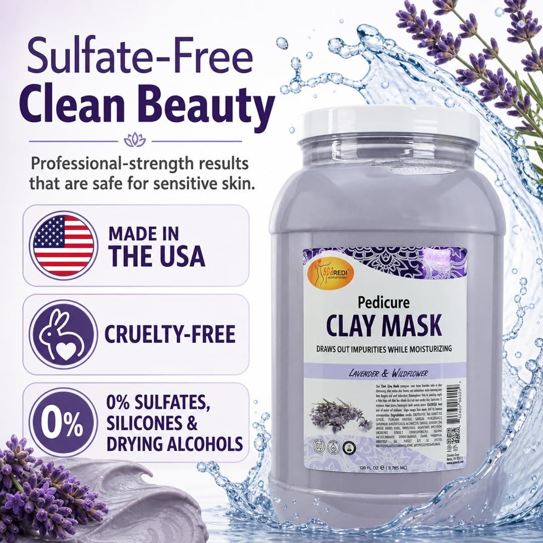SPA REDI Clay Mask - Detoxifying, Hydrating &amp; Pore Purifying for Body and Pedicure
