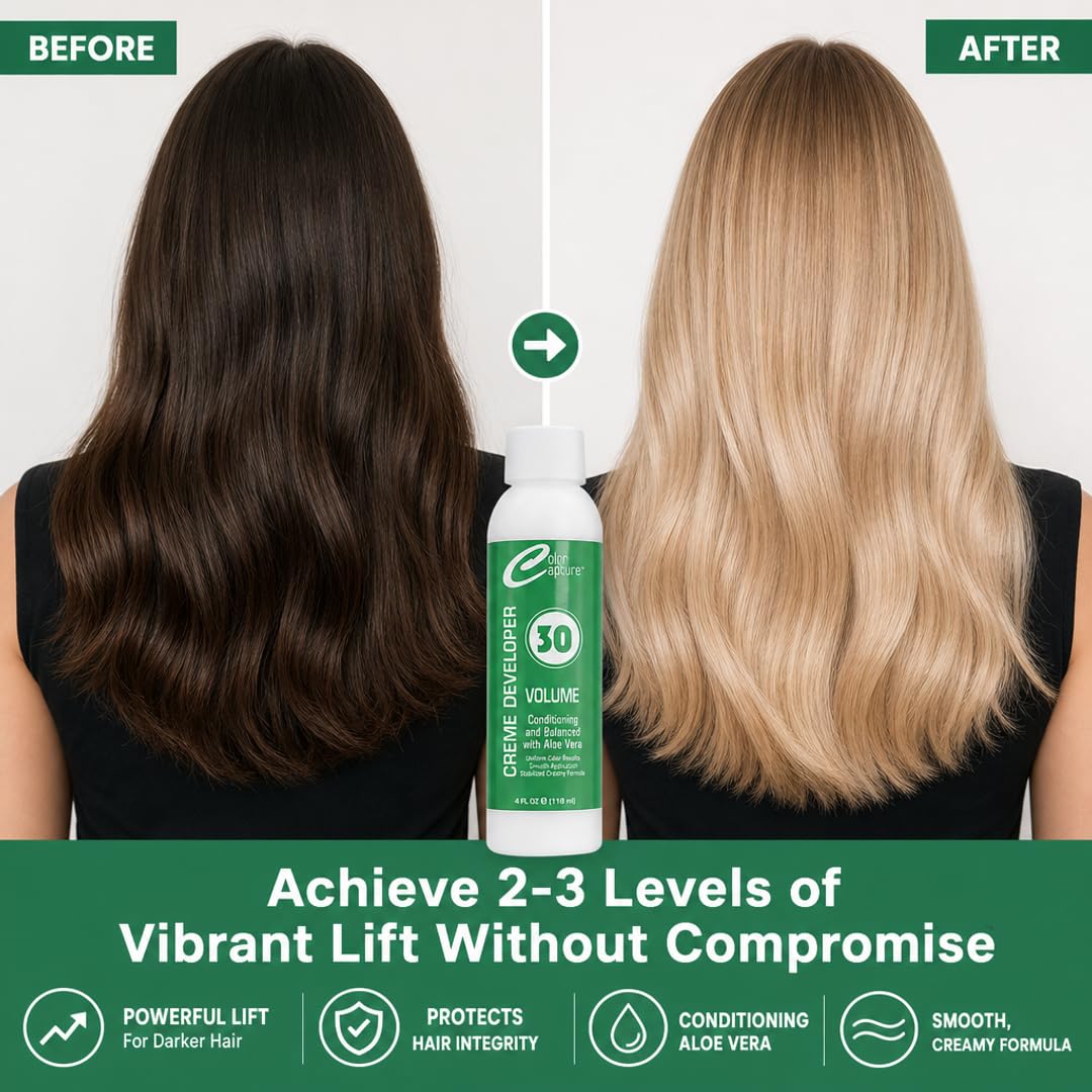 COLOR CAPTURE - Cream Developer, Hair Color Enhancer - Provides Consistent, Vibrant Results for Professional Coloring