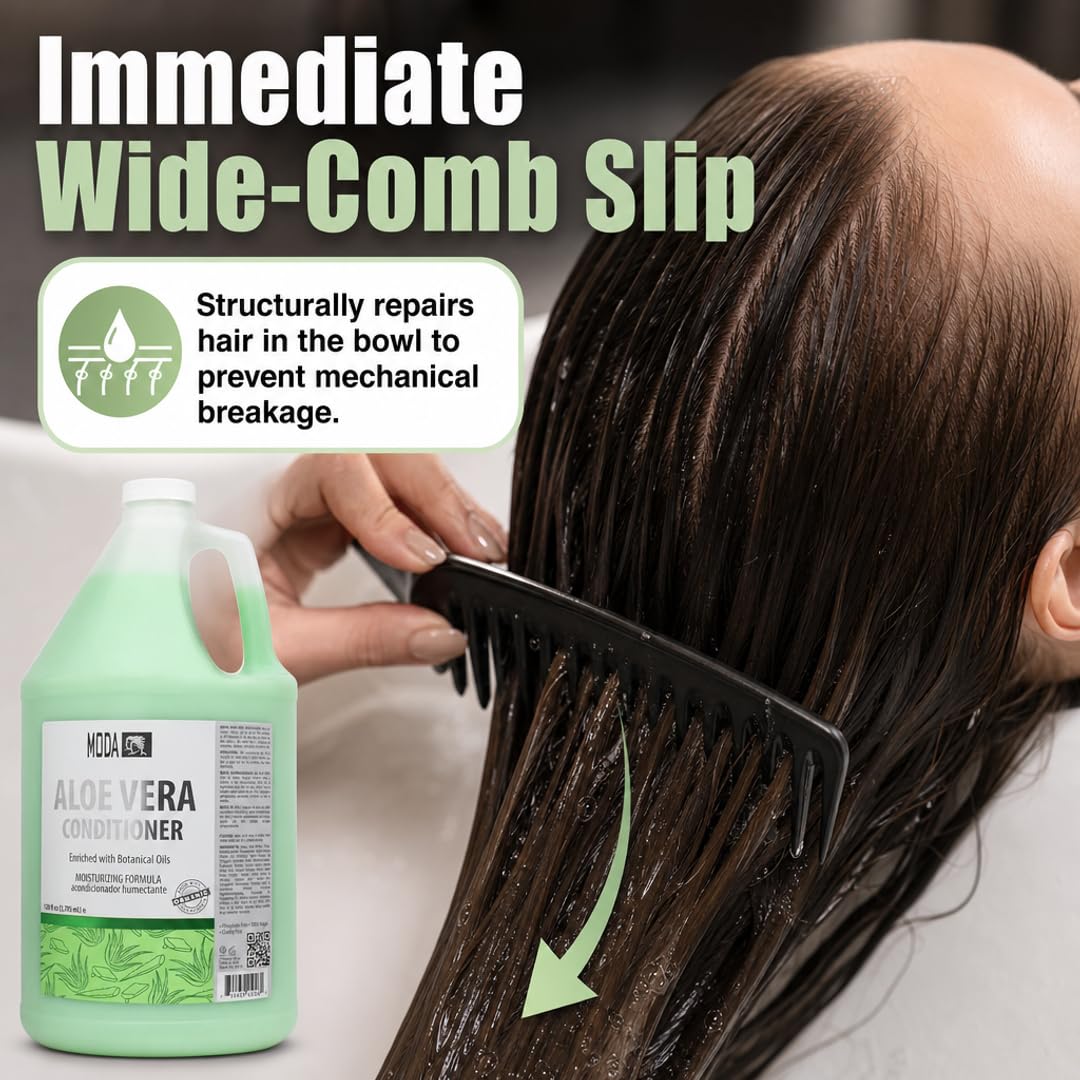 MODA Moisturizing Conditioner for All Hair Types – Professional Treatment – Balsam and Protein Formula – Strengthens, Hydrates, Adds Volume, Restores Shine and Protects Color