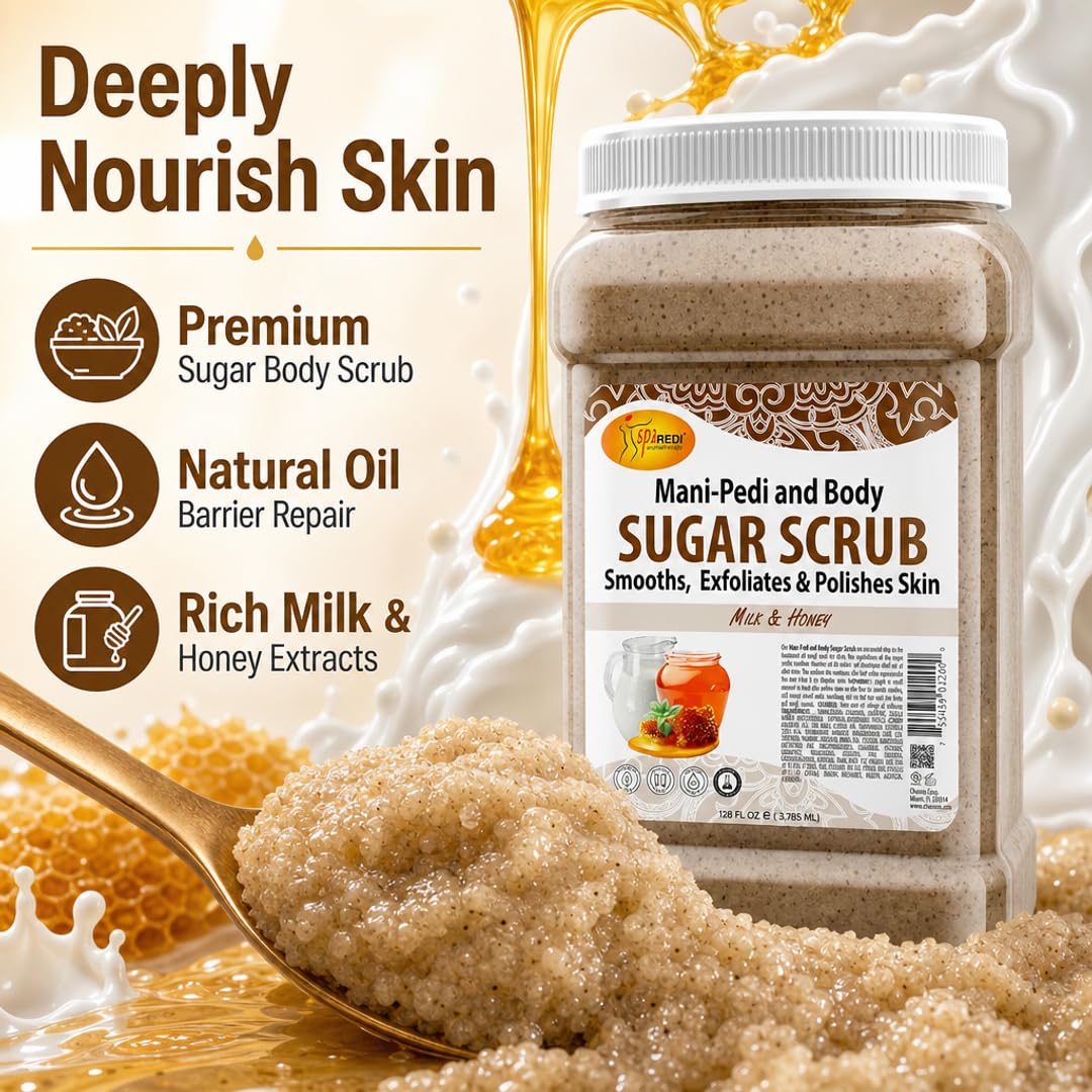 SPA REDI Sugar Body Scrub - Exfoliating &amp; Moisturizing for Smooth, Fresh Skin