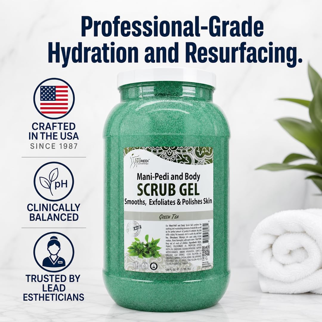 SPA REDI Exfoliating Scrub Pumice Gel - Hydrating Body Exfoliator with Hyaluronic Acid - Refresh &amp; Revitalize