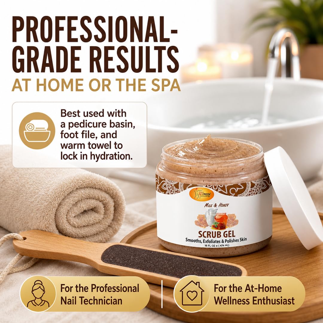 SPA REDI Exfoliating Scrub Pumice Gel - Hydrating Body Exfoliator with Hyaluronic Acid - Refresh &amp; Revitalize