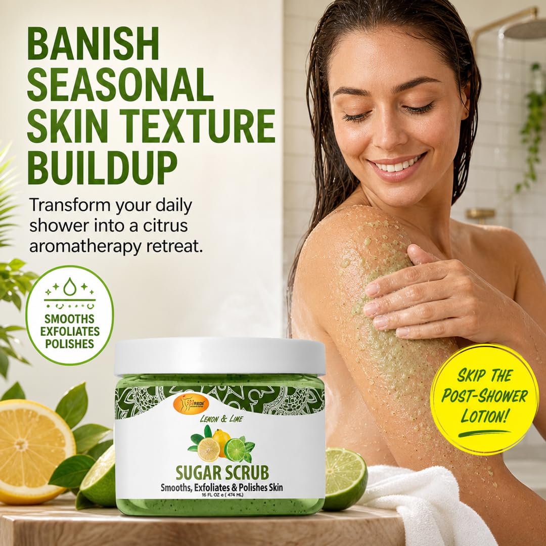 SPA REDI Sugar Body Scrub - Exfoliating &amp; Moisturizing for Smooth, Fresh Skin