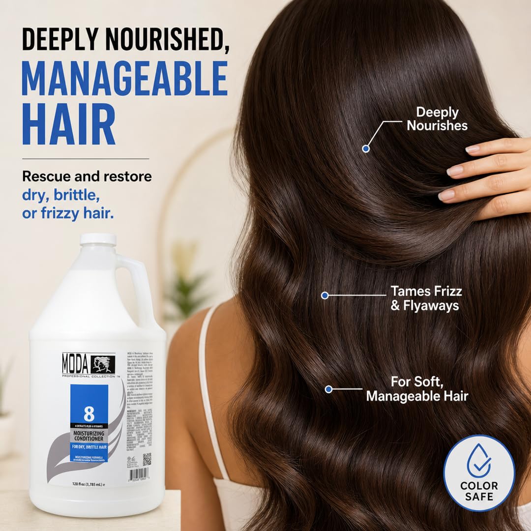 MODA Hair Conditioner – Bulk Refill – Moisturizing Conditioner with 4 Extracts &amp; 4 Vitamins – Deep Hydration for Dry, Brittle Hair – Ultimate Nourishment &amp; Softness - Beauty Market Online
