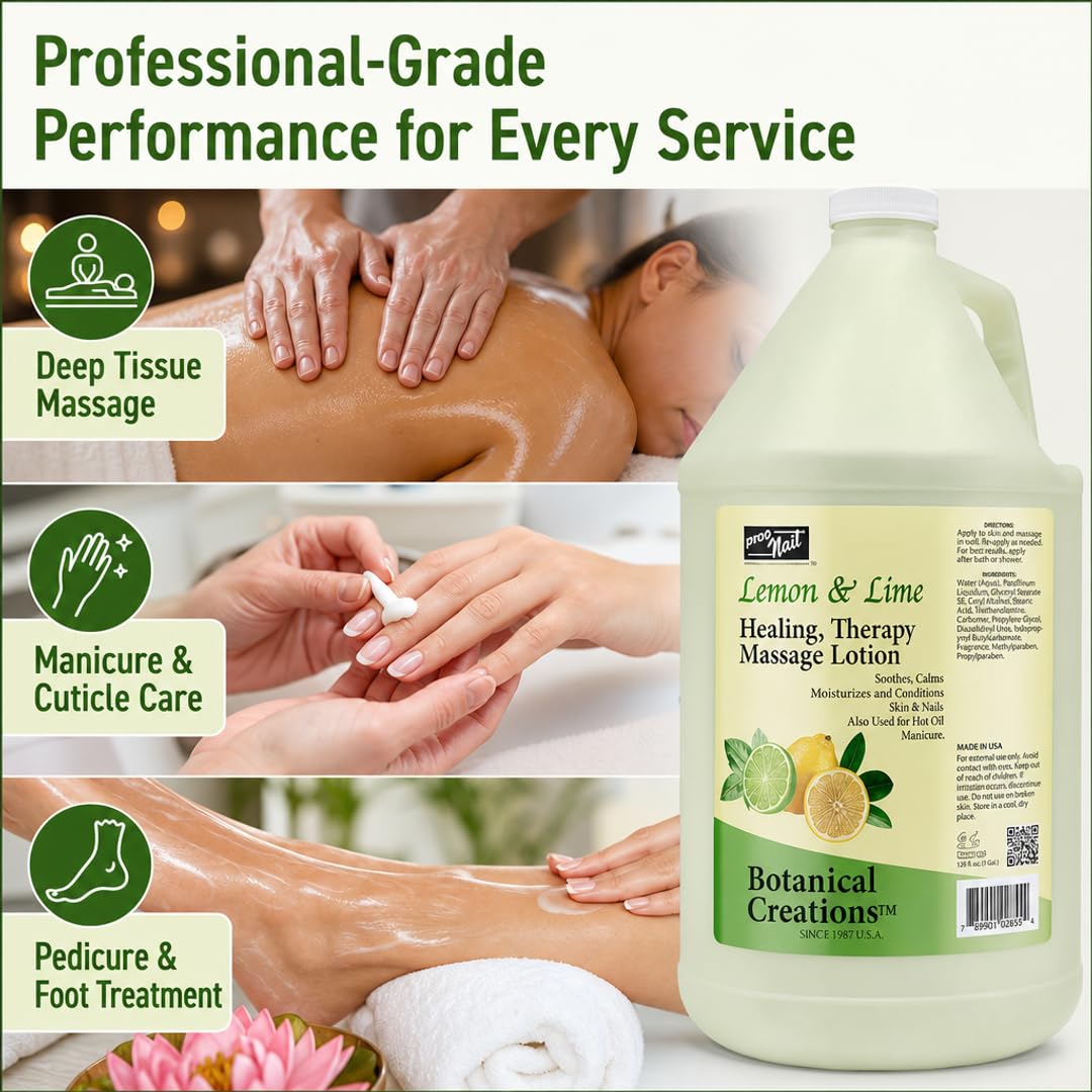 PRO NAIL Healing Therapy Massage Lotion - Nourishes &amp; Moisturizes Skin, Perfect for Pedicure, Manicure &amp; Body Care