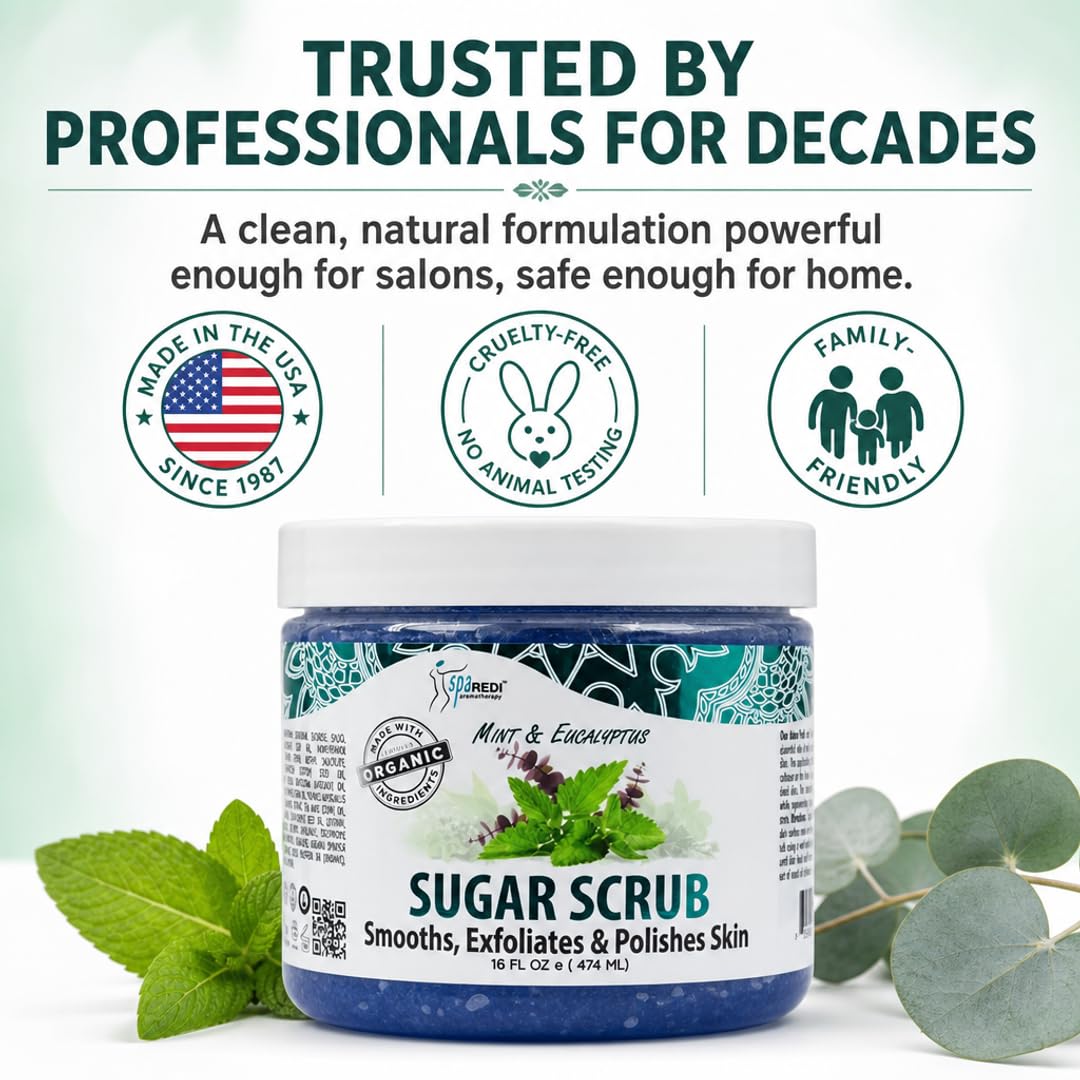 SPA REDI Sugar Body Scrub - Exfoliating &amp; Moisturizing for Smooth, Fresh Skin
