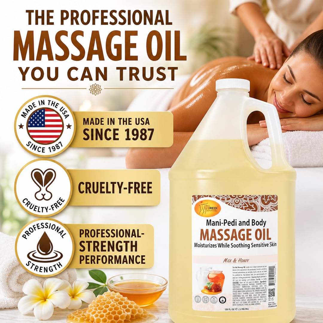 SPA REDI Massage Oil - Soothing Relief for Sore Muscles &amp; Hydrated Skin