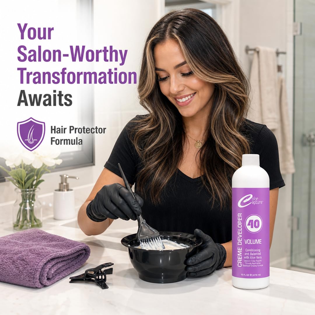 COLOR CAPTURE - Cream Developer, Hair Color Enhancer - Provides Consistent, Vibrant Results for Professional Coloring