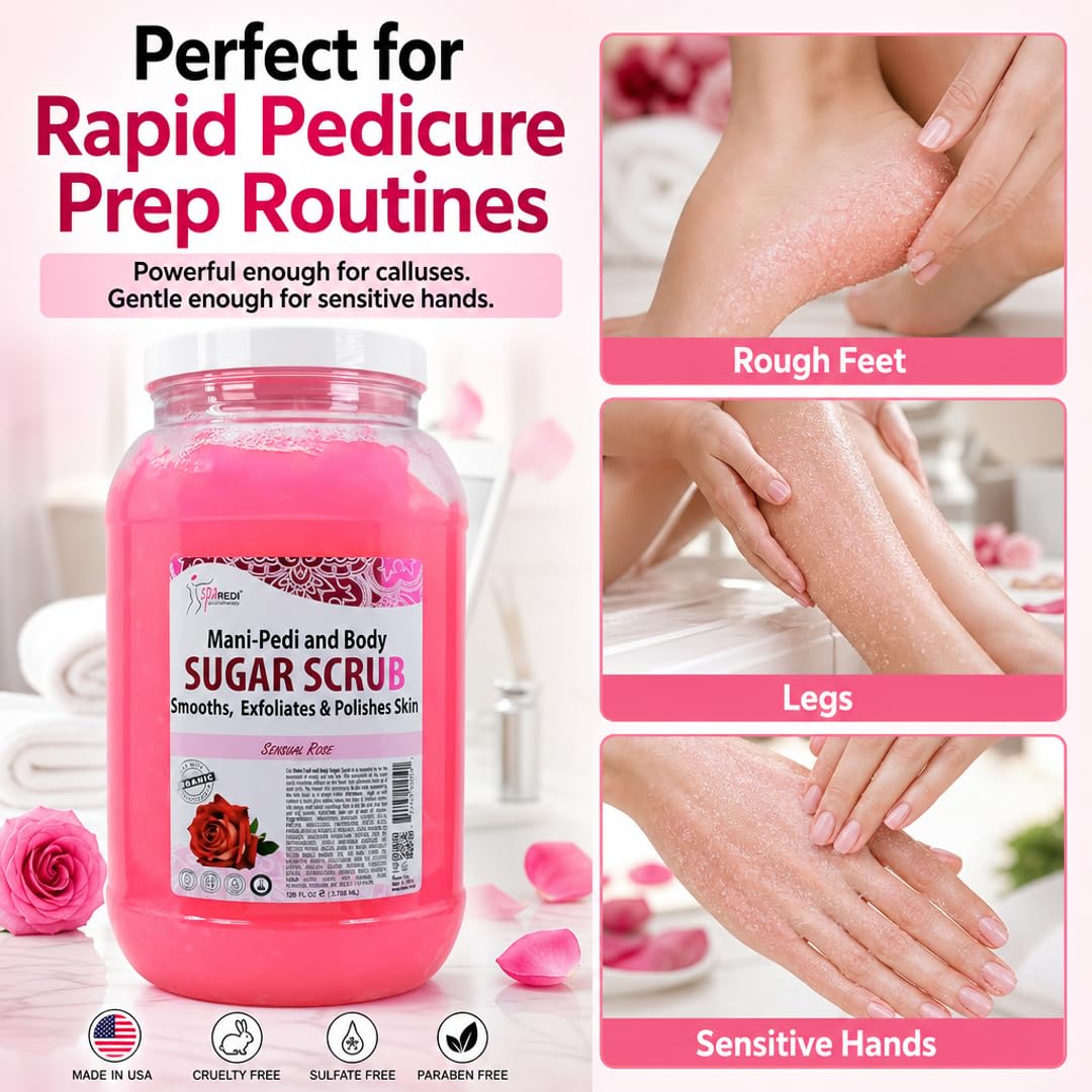 SPA REDI Sugar Body Scrub - Exfoliating &amp; Moisturizing for Smooth, Fresh Skin