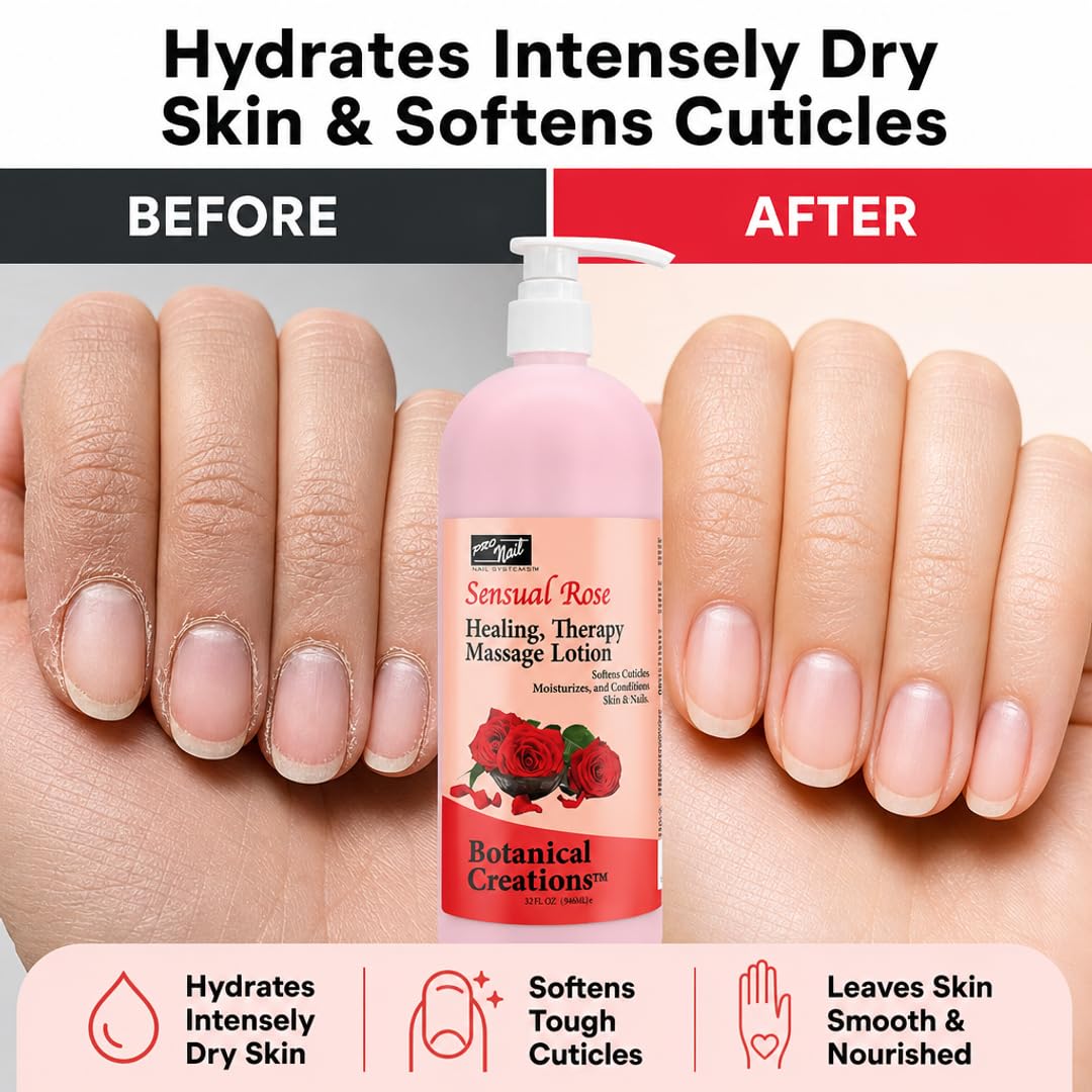 PRO NAIL Healing Therapy Massage Lotion - Nourishes &amp; Moisturizes Skin, Perfect for Pedicure, Manicure &amp; Body Care