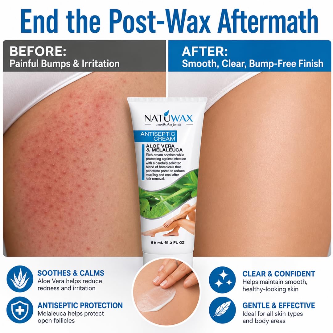 Natuwax Post-Depilatory Lotion - Hydrates &amp; Soothes Skin After Hair Removal