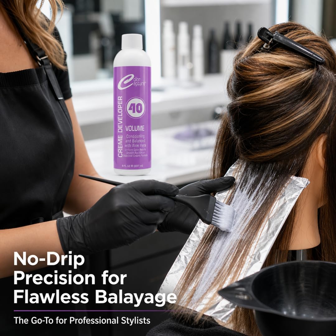 COLOR CAPTURE - Cream Developer, Hair Color Enhancer - Provides Consistent, Vibrant Results for Professional Coloring