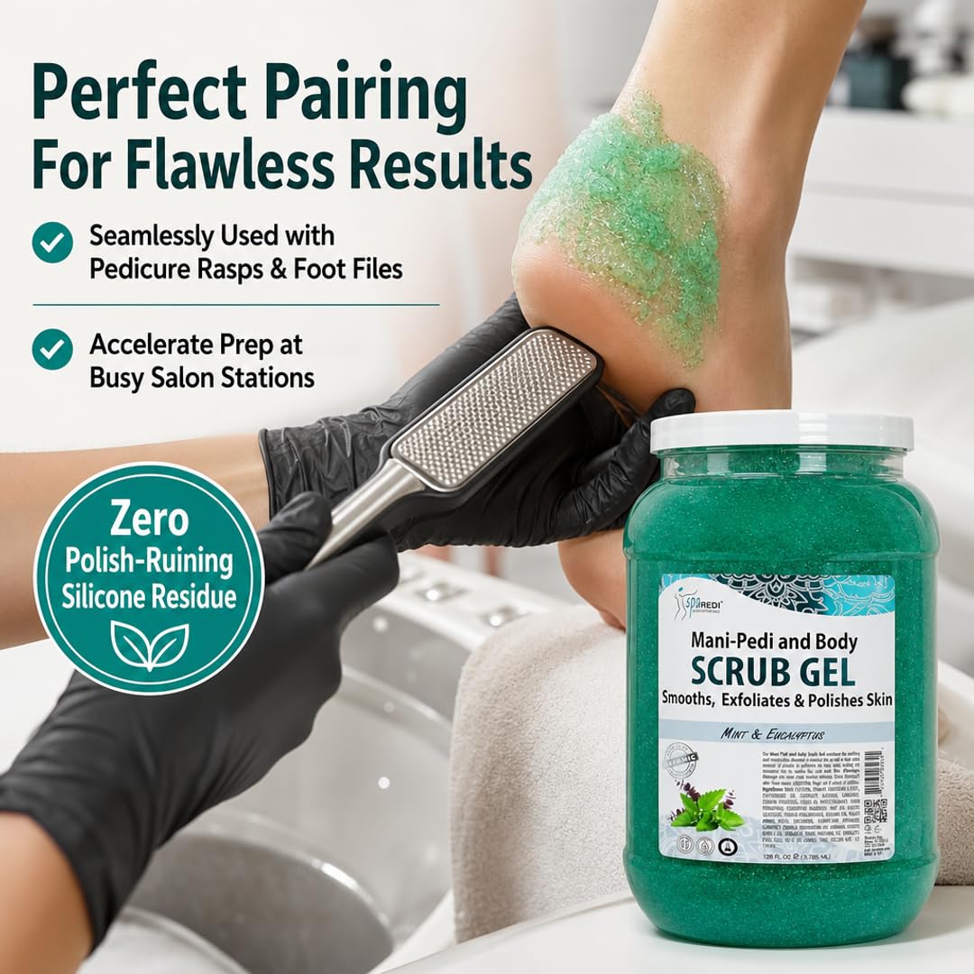 SPA REDI Exfoliating Scrub Pumice Gel - Hydrating Body Exfoliator with Hyaluronic Acid - Refresh &amp; Revitalize