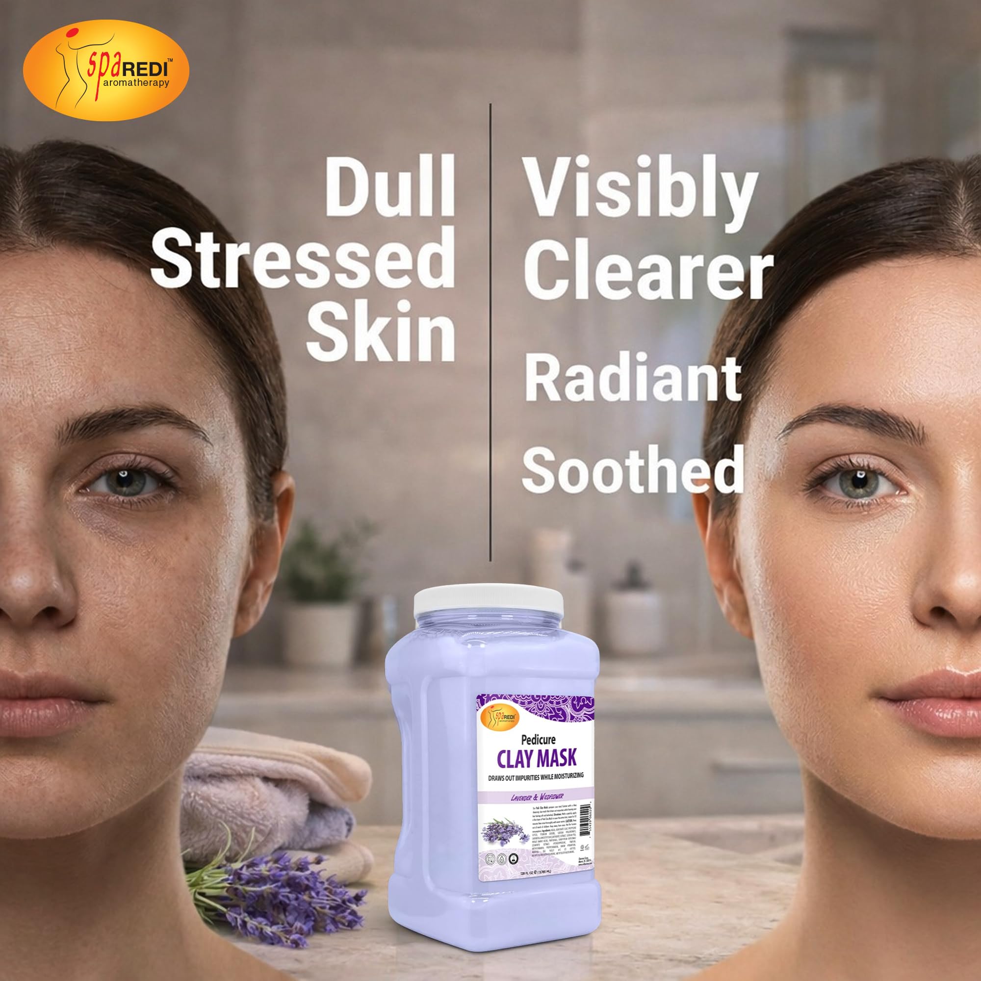 SPA REDI Clay Mask - Detoxifying, Hydrating &amp; Pore Purifying for Body and Pedicure - Beauty Market Online