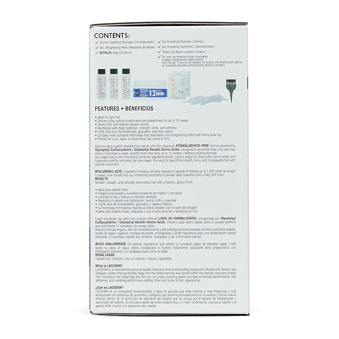 KERAGEN At-Home Hair Straightening Kit for Blonde Hair – Formaldehyde-Free Smoothing Treatment for Frizz-Prone Hair | 12-Week Humidity-Proof Results | Fine, Medium &amp; Coarse Hair Types | Organic Ingredients