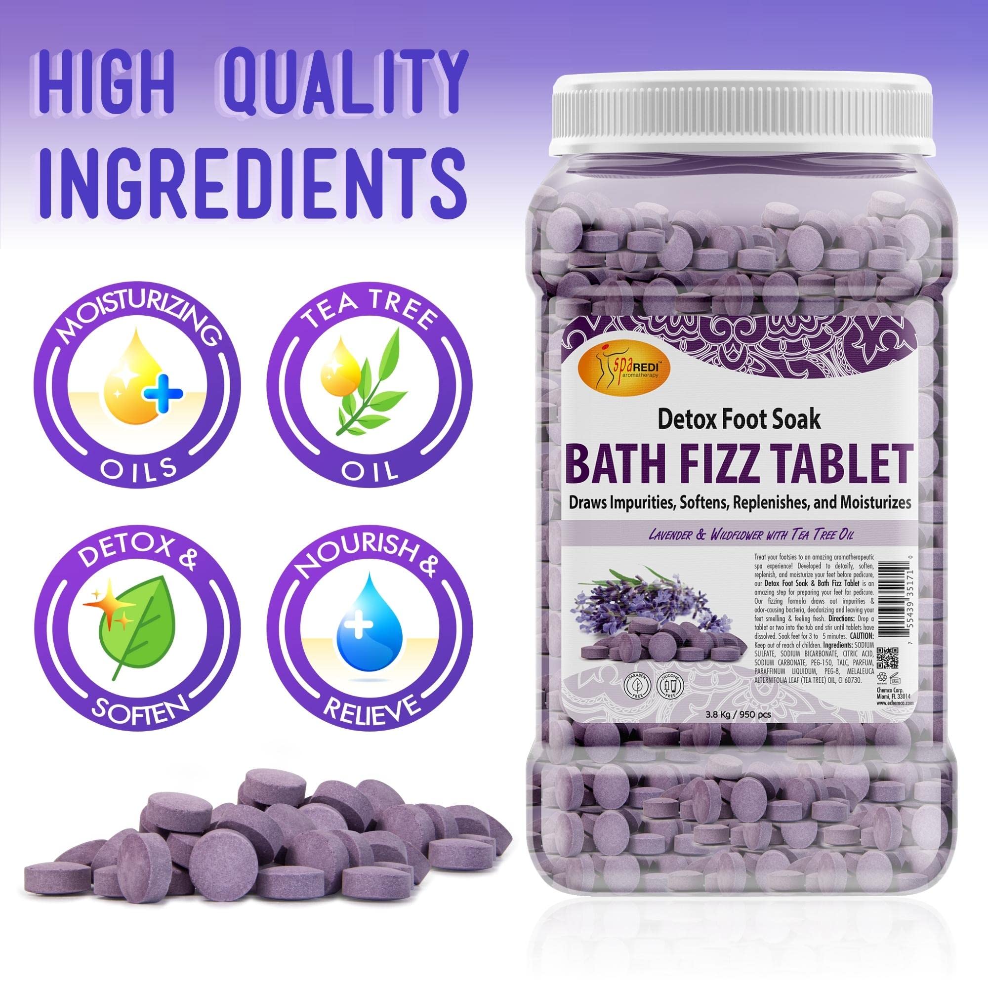 SPA REDI Mandarin Bath Fizz Tablets 950 count 128 oz
