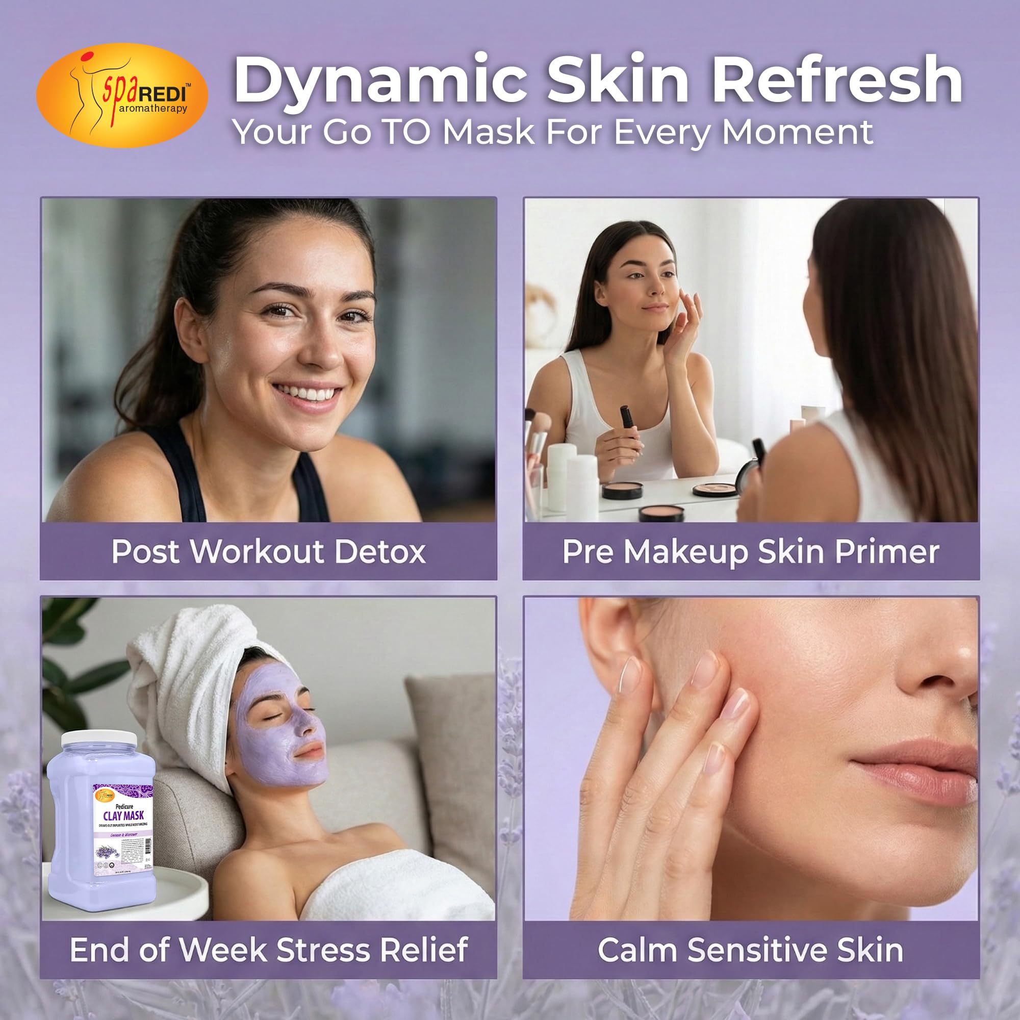 SPA REDI Clay Mask - Detoxifying, Hydrating &amp; Pore Purifying for Body and Pedicure - Beauty Market Online