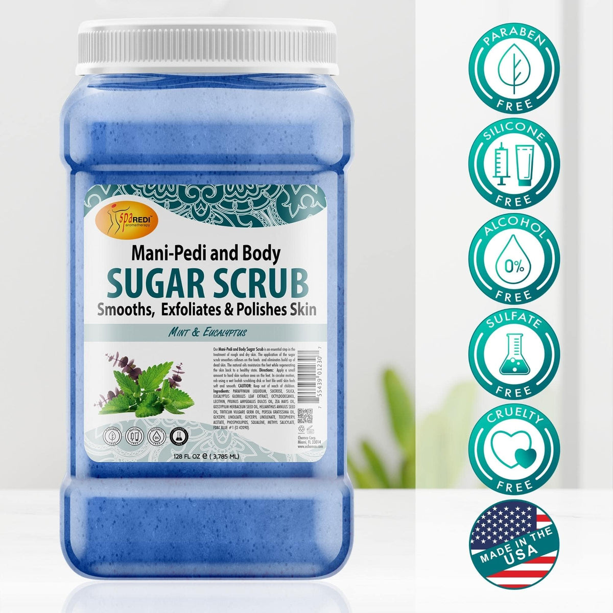 SPA REDI Sugar Body Scrub - Exfoliating &amp; Moisturizing for Smooth, Fresh Skin