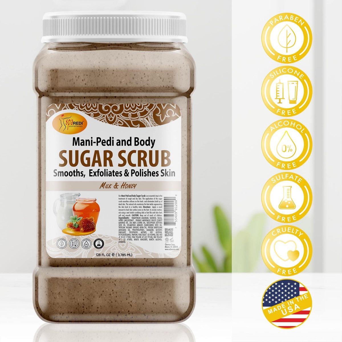 SPA REDI Sugar Body Scrub - Exfoliating &amp; Moisturizing for Smooth, Fresh Skin
