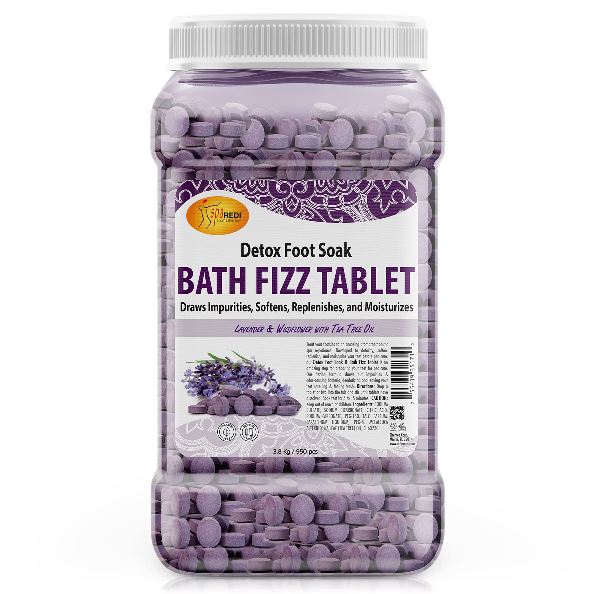 SPA REDI Mandarin Bath Fizz Tablets 950 count 128 oz