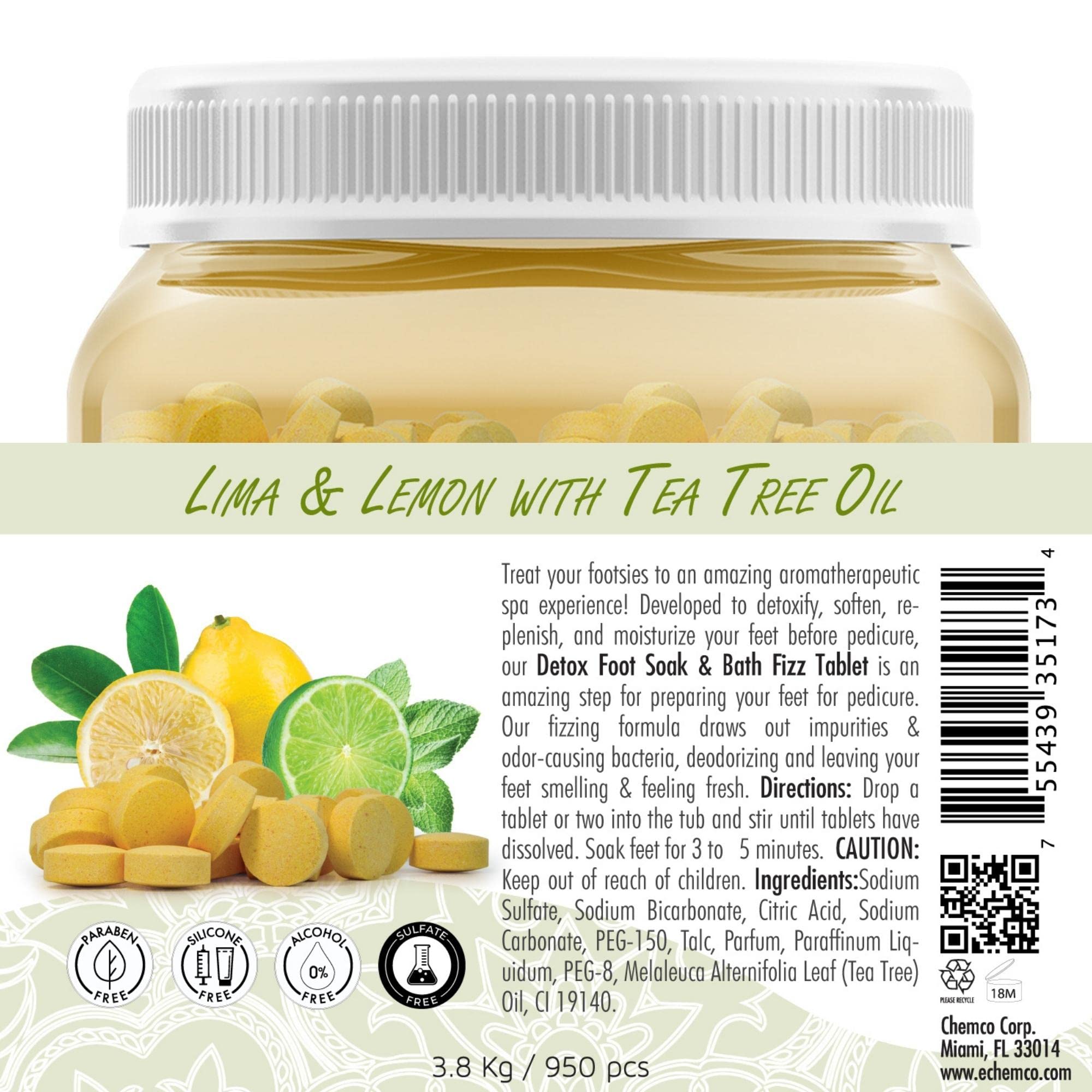 PA REDI Lemon Bath Fizz Tablets 950 count 128 oz