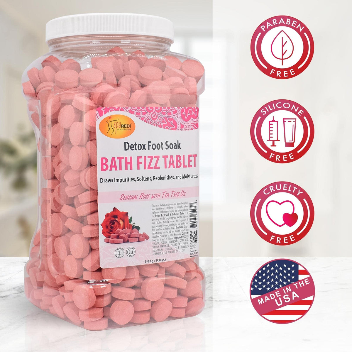 SPA REDI Bath Fizz Tablets - Relaxing Aromatherapy in Various Scents