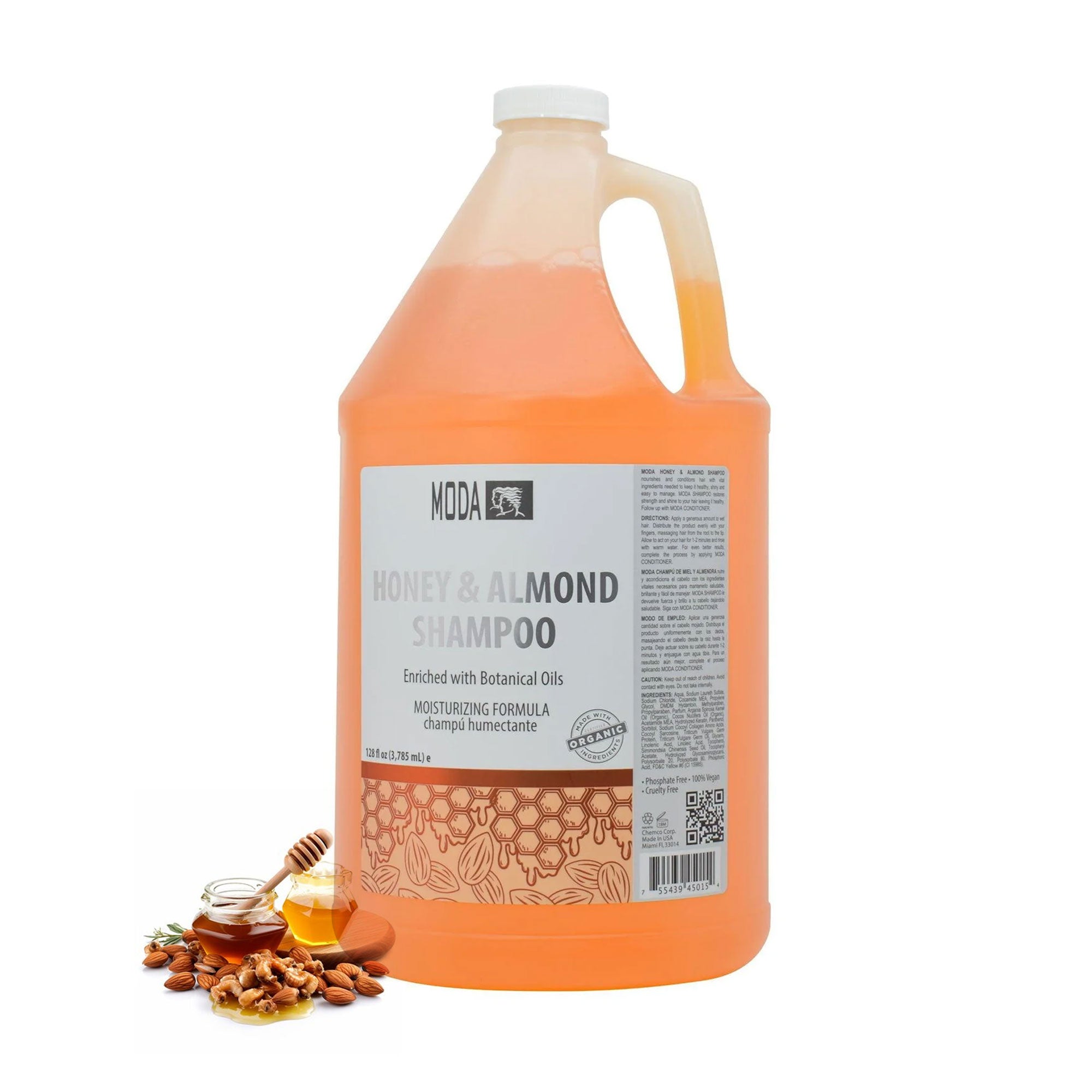 MODA - Moisturizing Shampoo for All Hair Types, Balsam and Protein, Professional - Deep Cleansing and Conditioning - Strengthens, Restores, and Adds Shine