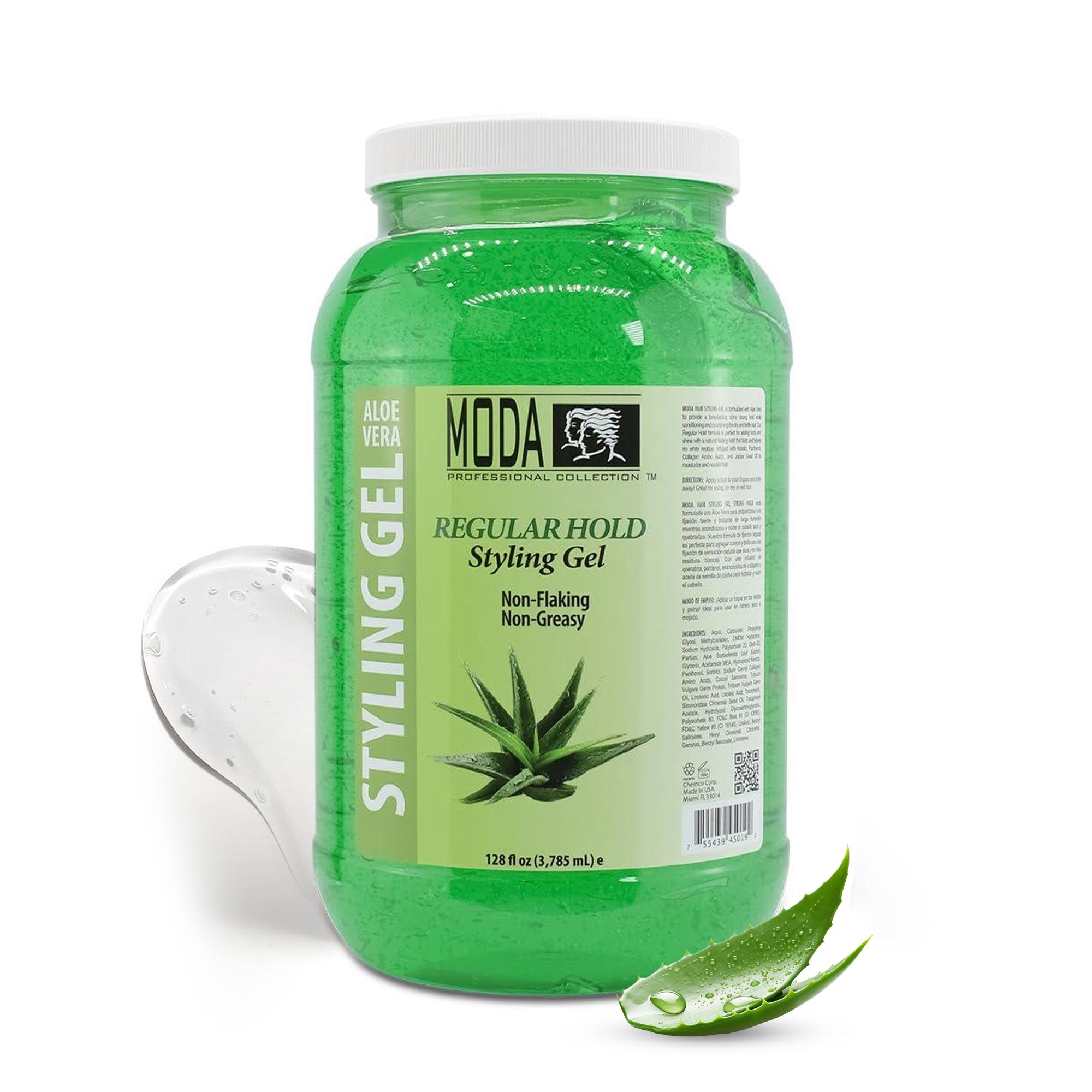 Moda Strong Hold Styling Gel With Glycerin, Keratin, Panthenol, Collagen Amino Acids, Jojoba Oil, and Vitamin E Long L