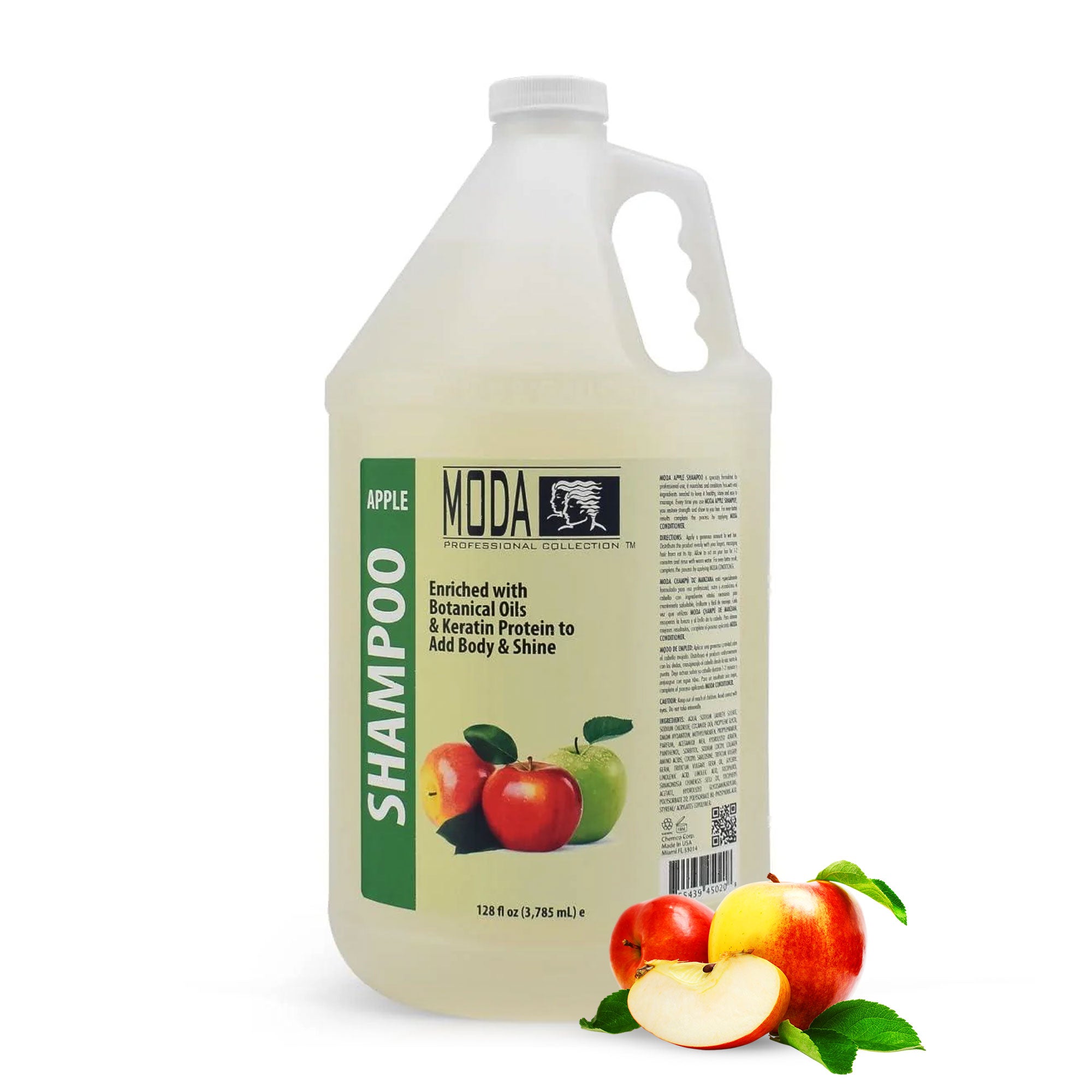 MODA - Moisturizing Shampoo for All Hair Types, Balsam and Protein, Professional - Deep Cleansing and Conditioning - Strengthens, Restores, and Adds Shine