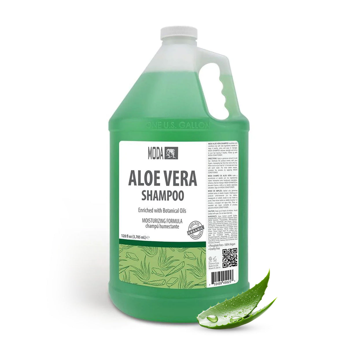 MODA - Moisturizing Shampoo for All Hair Types, Balsam and Protein, Professional - Deep Cleansing and Conditioning - Strengthens, Restores, and Adds Shine