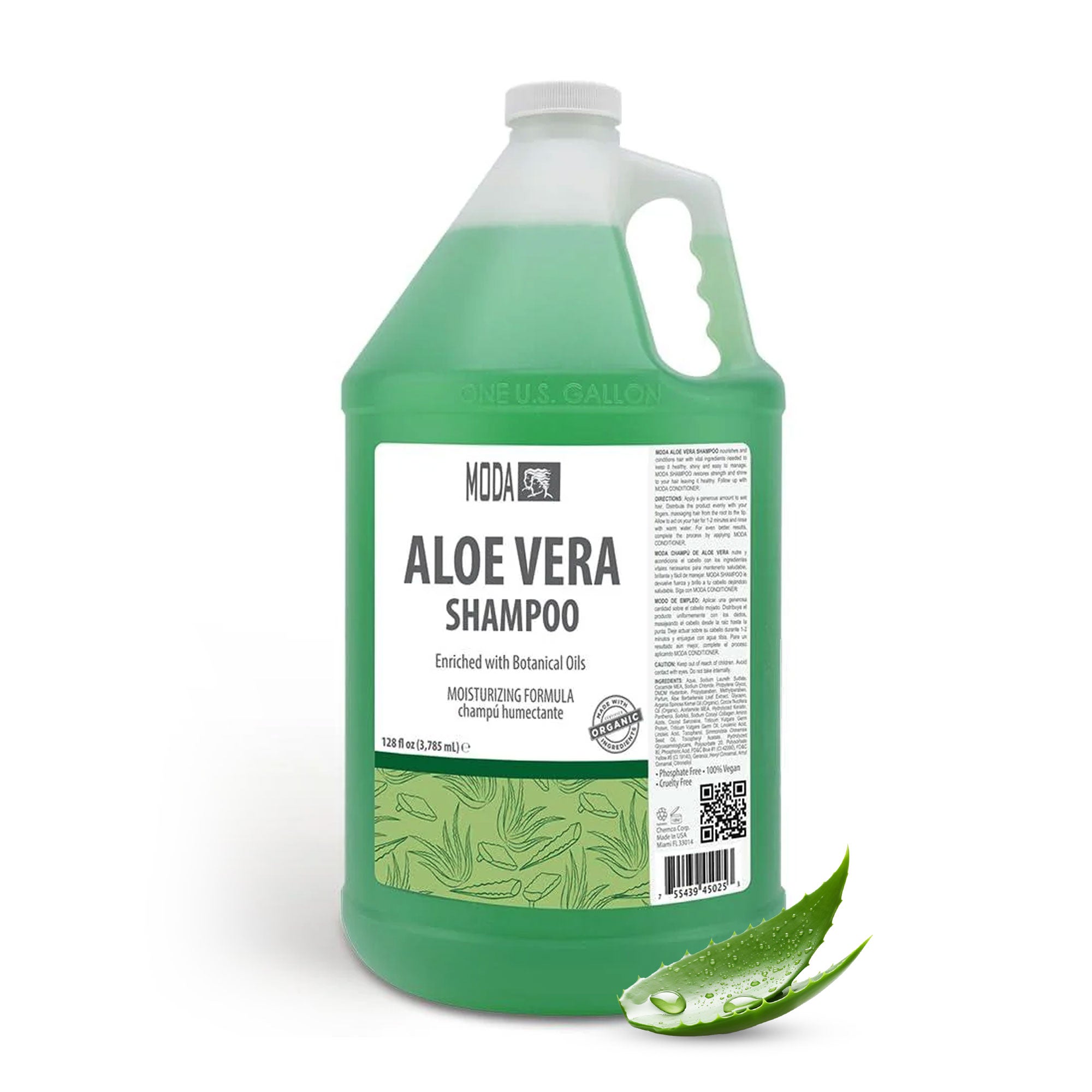 MODA - Moisturizing Shampoo for All Hair Types, Balsam and Protein, Professional - Deep Cleansing and Conditioning - Strengthens, Restores, and Adds Shine