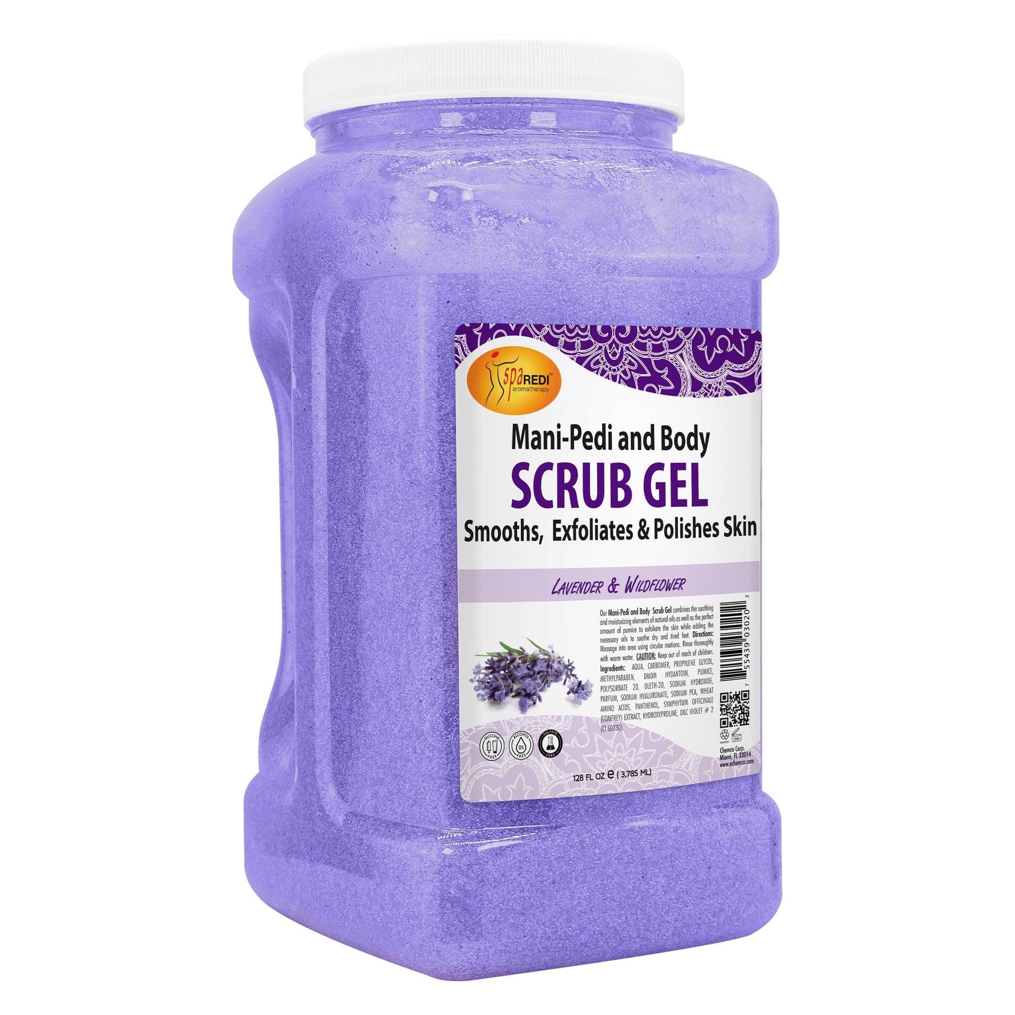 SPA REDI Exfoliating Scrub Pumice Gel - Hydrating Body Exfoliator with Hyaluronic Acid - Refresh &amp; Revitalize