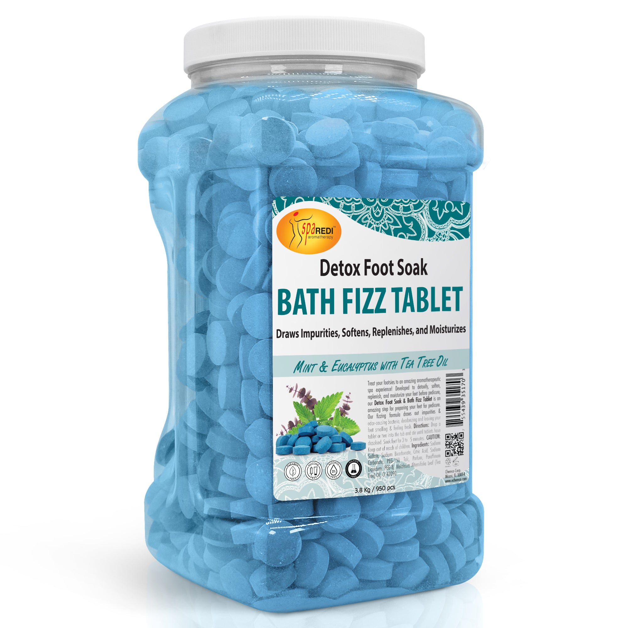 SPA REDI Bath Fizz Tablets - Relaxing Aromatherapy in Various Scents - 3 Gal &amp; 128 Oz