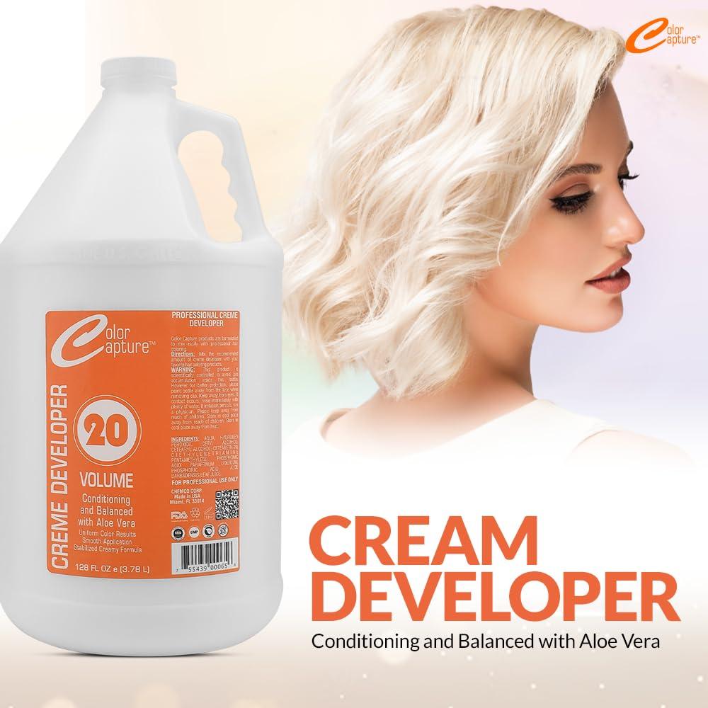 COLOR CAPTURE 20 Vol Liquid Peroxide - Hair Color Developer - Enhance Color & Lift - 1 Gallon - Beauty Market Online