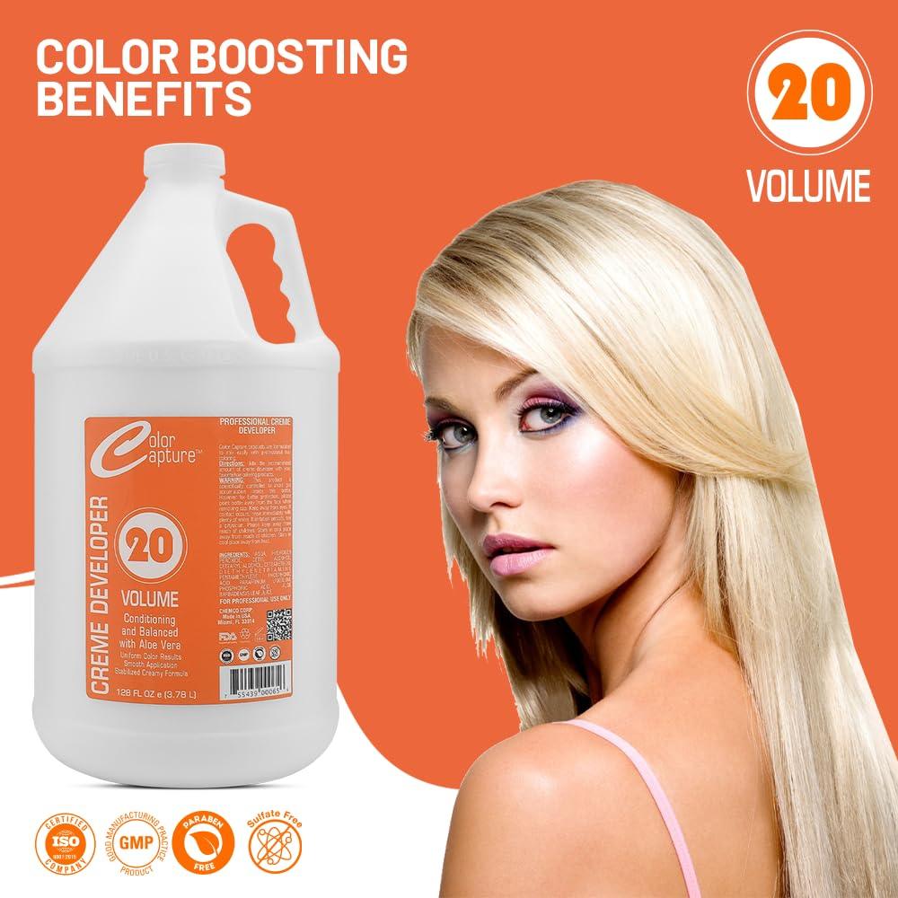 COLOR CAPTURE 20 Vol Liquid Peroxide - Hair Color Developer - Enhance Color & Lift - 1 Gallon - Beauty Market Online