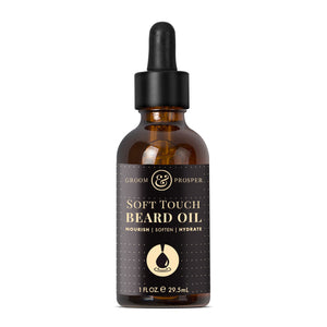 Groom & Prosper - Soft Touch Beard Oil with Moroccan Argan Oil, Jojoba Seed Oil & Vitamin E, 2 Oz - Nourishes & Strengthens