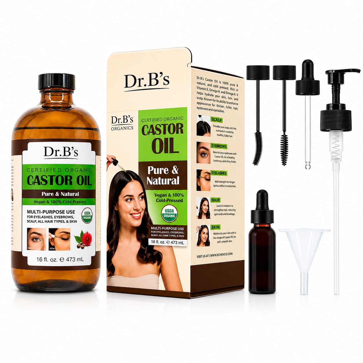 Dr.B's Castor Oil Kit – Pure, Natural, and Powerful Care for Hair &amp; Skin