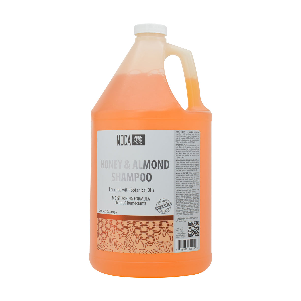 MODA - Moisturizing Shampoo for All Hair Types, Balsam and Protein, Professional - Deep Cleansing and Conditioning - Strengthens, Restores, and Adds Shine