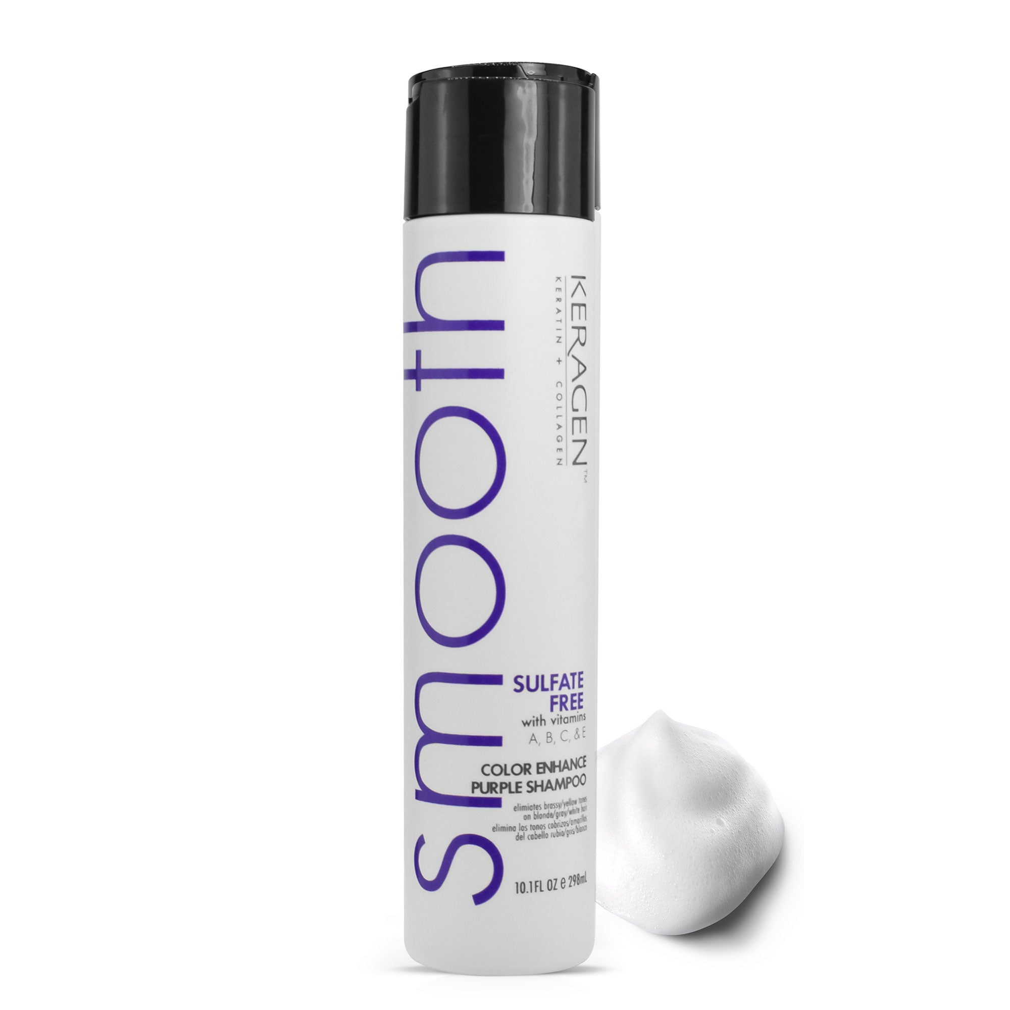 KERAGEN Sulfate-Free Color Enhance Purple Conditioner – Neutralizes Yellow Tones for Blonde &amp; Silver Hair, with Keratin, Panthenol, Vitamins, Collagen &amp; Jojoba Oil - Beauty Market Online