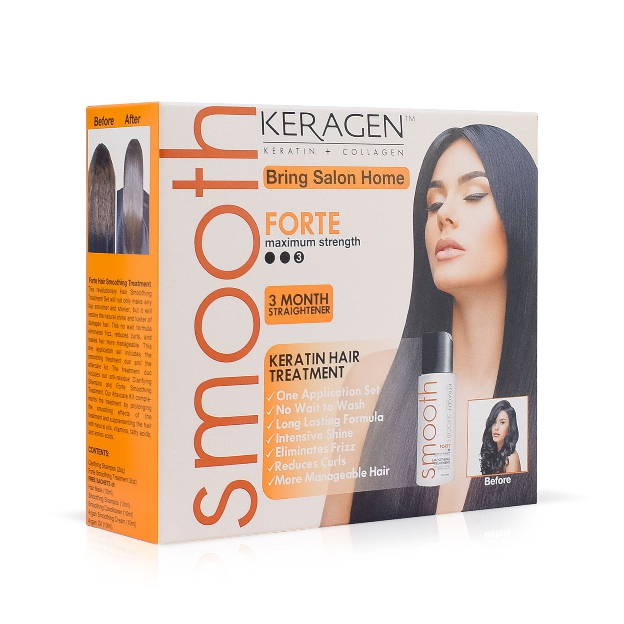 KERAGEN - Brazilian Keratin Smoothing Treatment, Frizz Control & Shine for Fine to Coarse Hair, Long-Lasting Results - Beauty Market Online