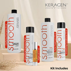 Keragen Brazilian Keratin Hair Treatment – Premium Straightening Cream, Sulfate-Free Anti-Frizz Formula, Perfect for Dry & Damaged Hair, Complete Kit Combo Set