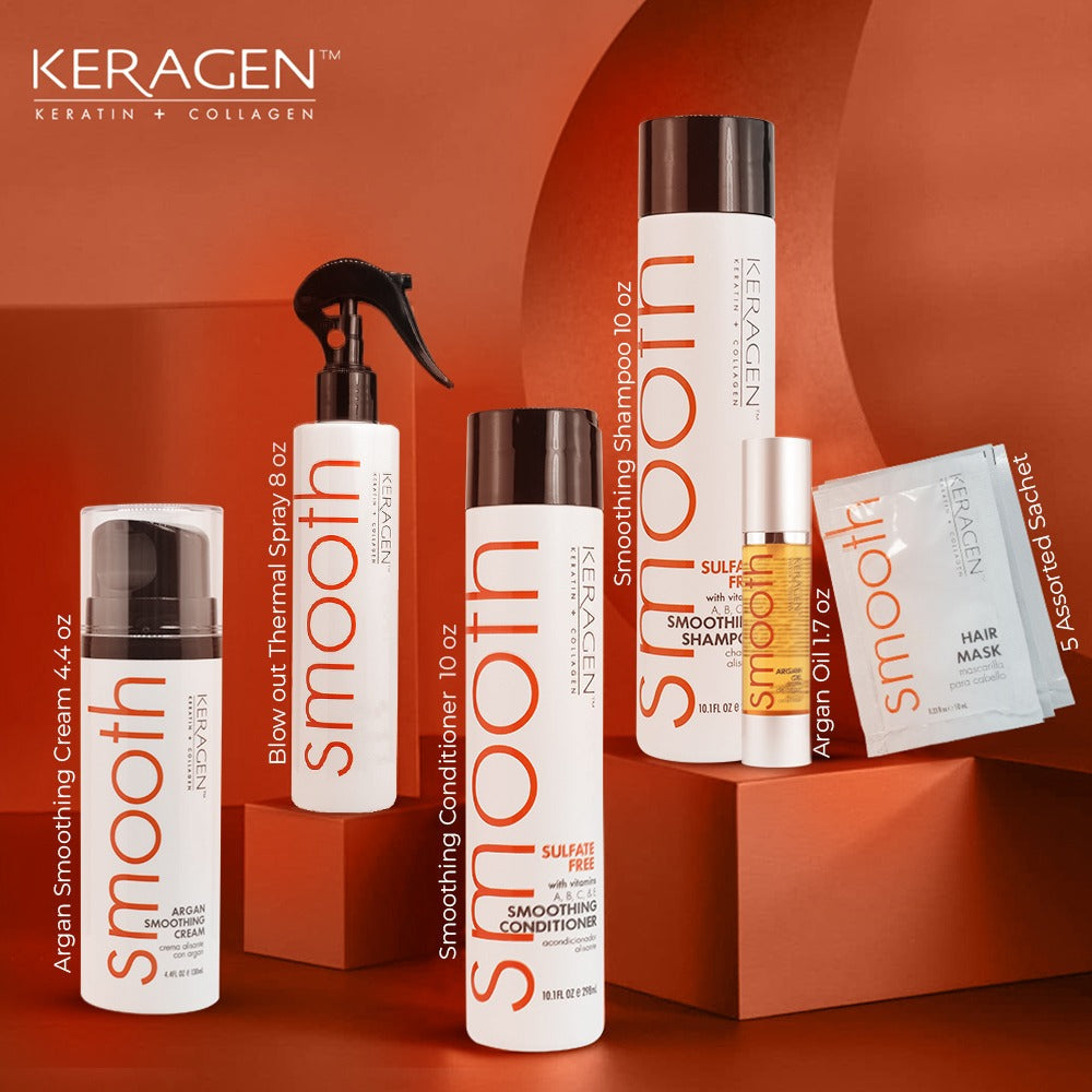 KERAGEN Professional Hair Care & Styling Kit - Salon Quality Argan Oil Treatment Set